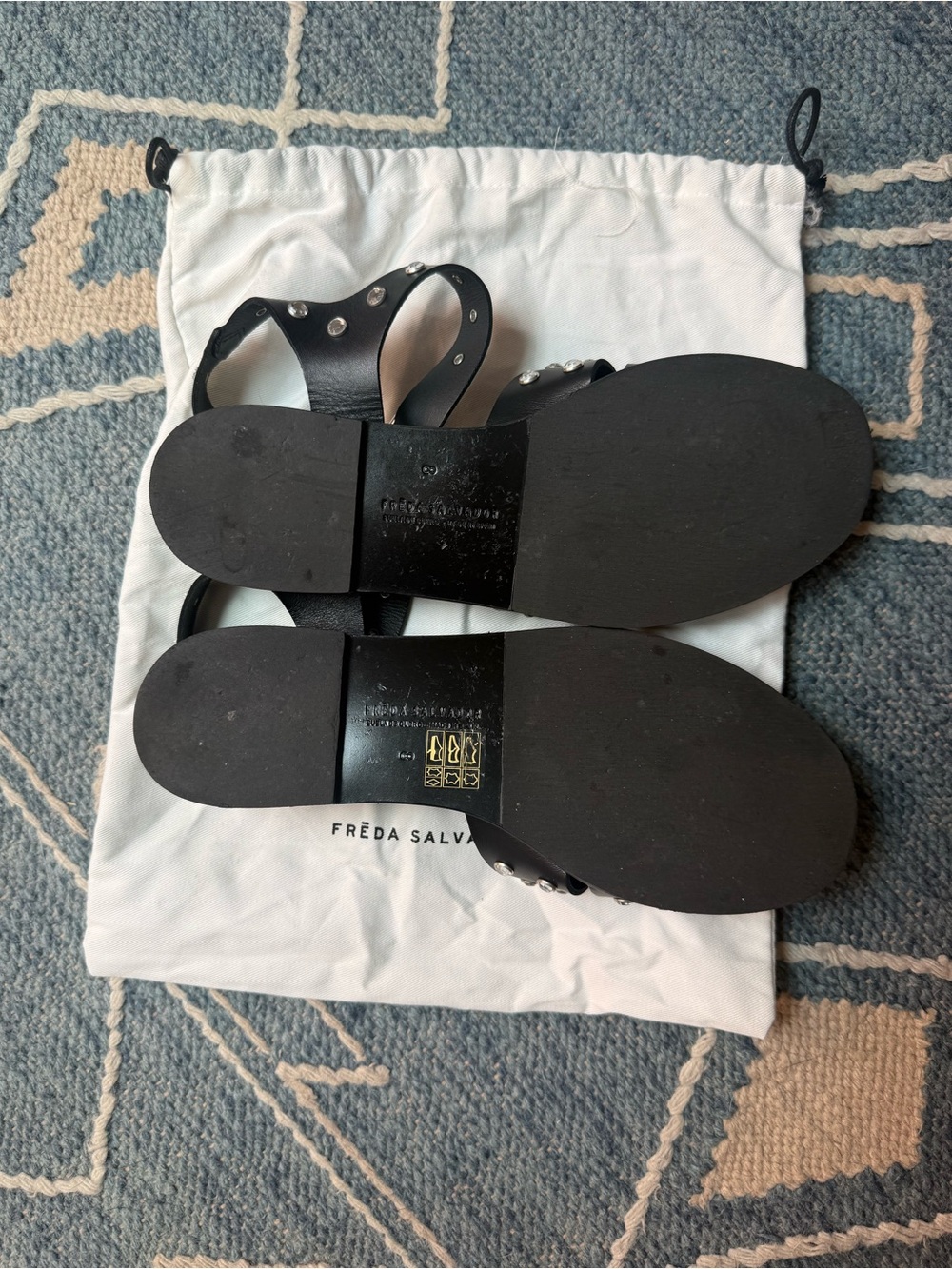 Freda Salvador Sera Fisherman Sandals w Crystals - Picture 6 of 8